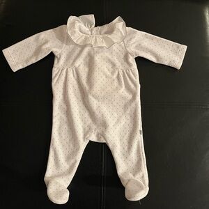 Jacadi white and silver footie